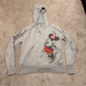 Disney Women's Gray Hoodie with Minnie Mouse Graphic